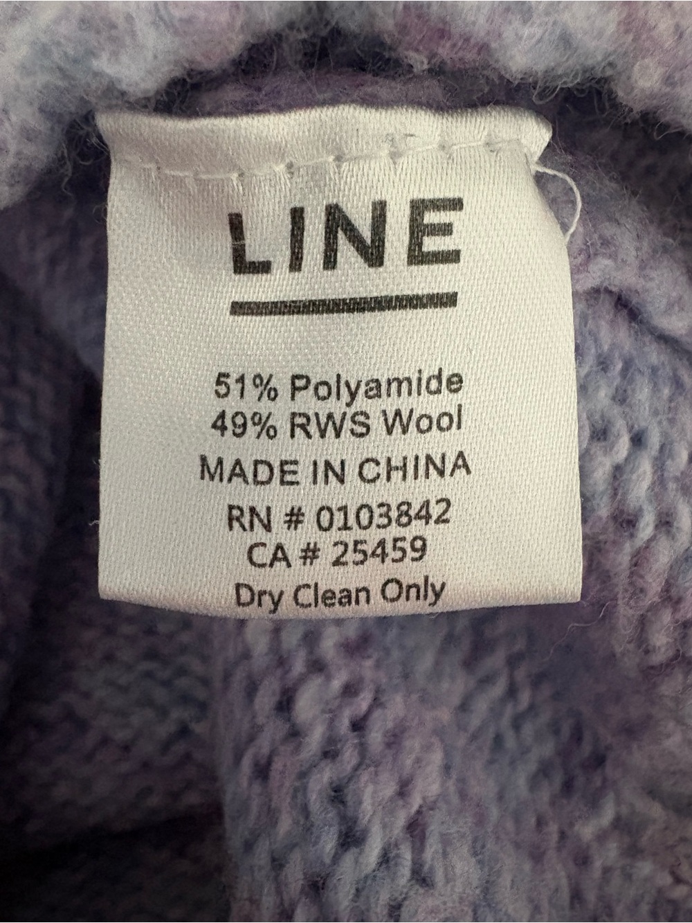 LINE Purple Wool Blend Marissa Sweater | Size Medium - Picture 8 of 8